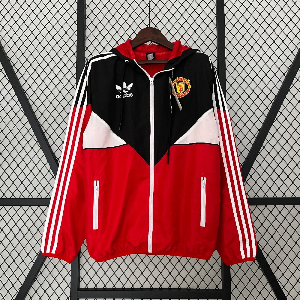 Ветровка Манчестер Юнайтед 23-24 adidas Originals красно-черная
